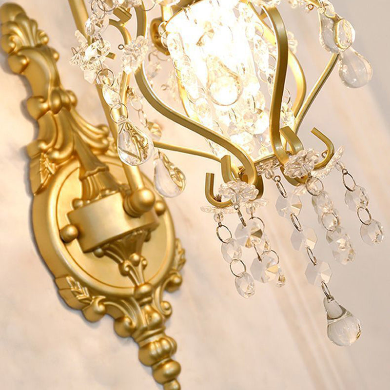 Hardware Crystal Drop Lantern Wall Lamp