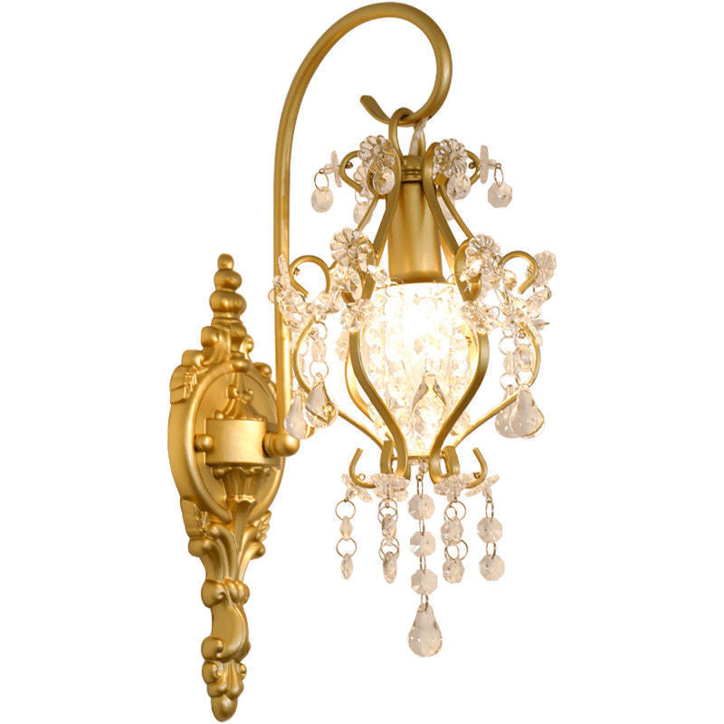 Hardware Crystal Drop Lantern Wall Lamp