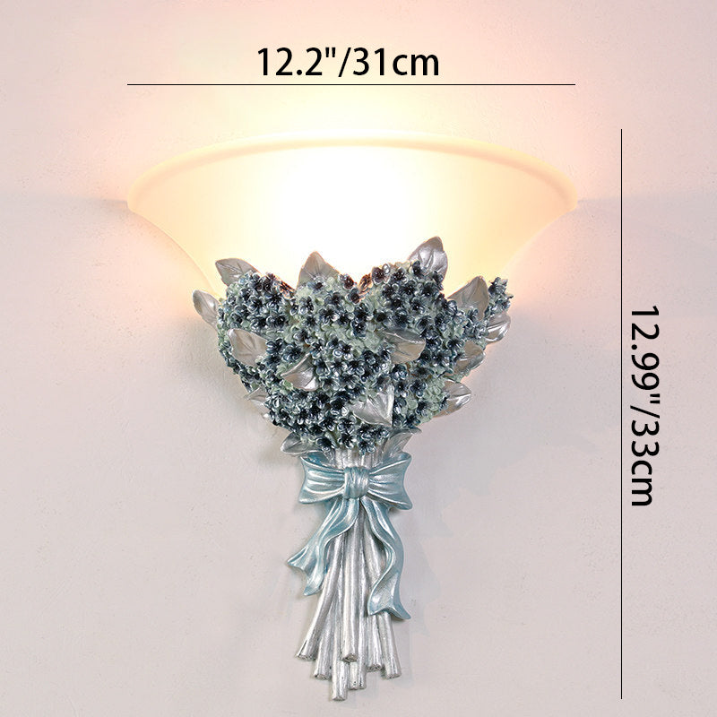 Resin Glass Hardware Flower Wall Lamp