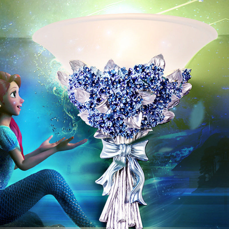 Resin Glass Hardware Flower Wall Lamp