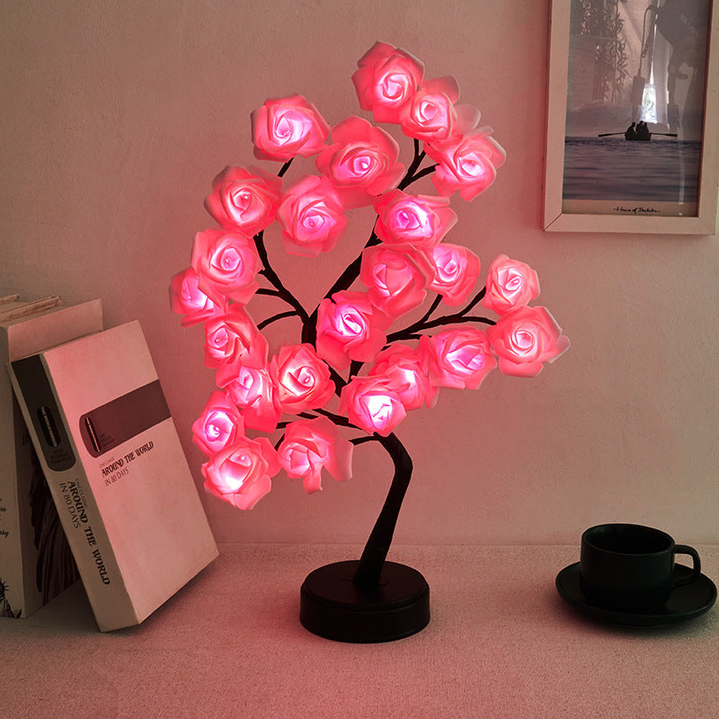 Rose Tree Branch Maple Table Lamp