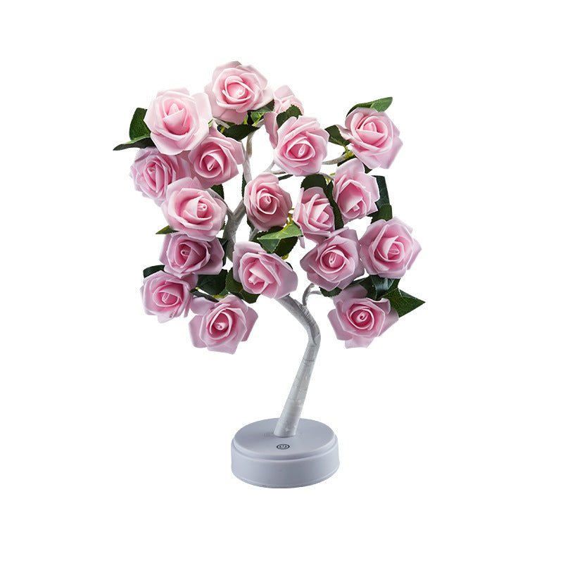 Battery Rose Tree Branch Table Lamp
