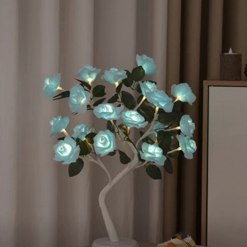 Battery Rose Tree Branch Table Lamp