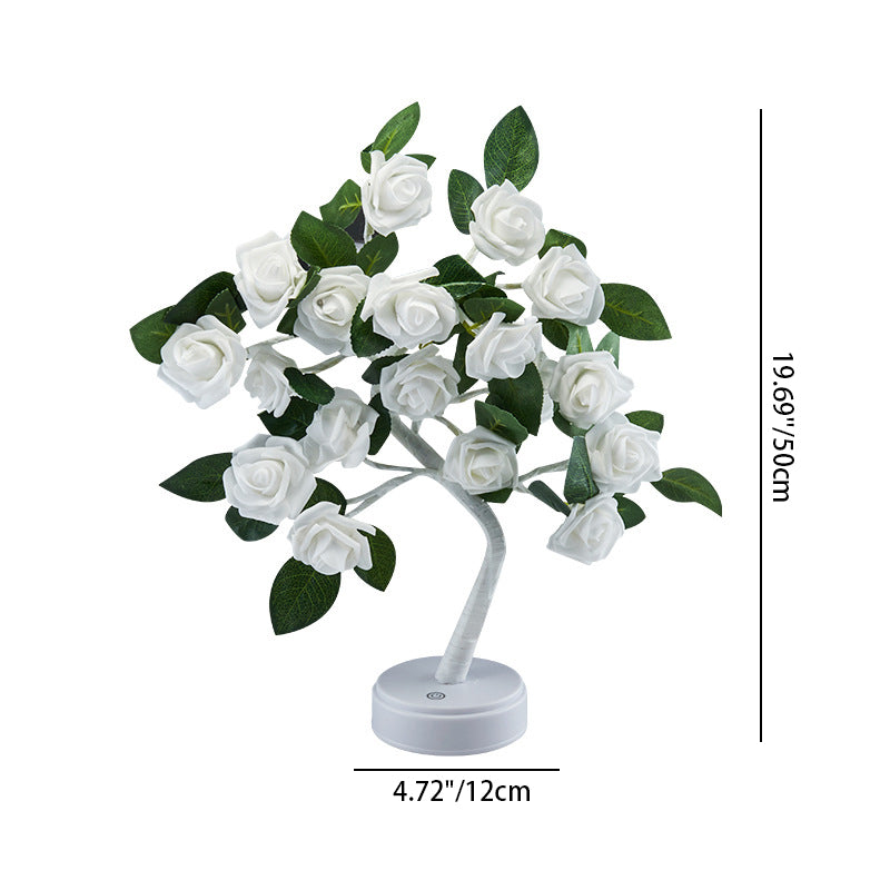 Battery Rose Tree Branch Table Lamp