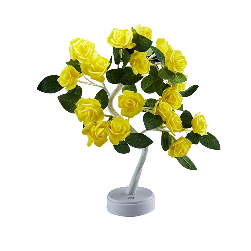 Battery Rose Tree Branch Table Lamp