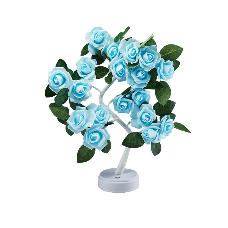 Battery Rose Tree Branch Table Lamp