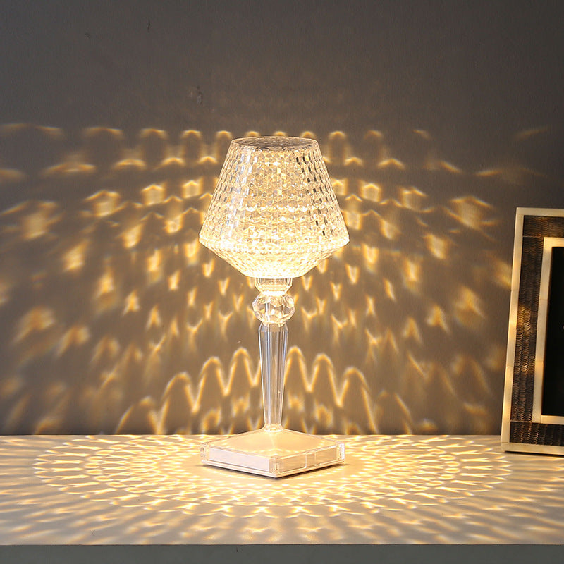 Rechargeable Acrylic Wine Glass Table Lamp