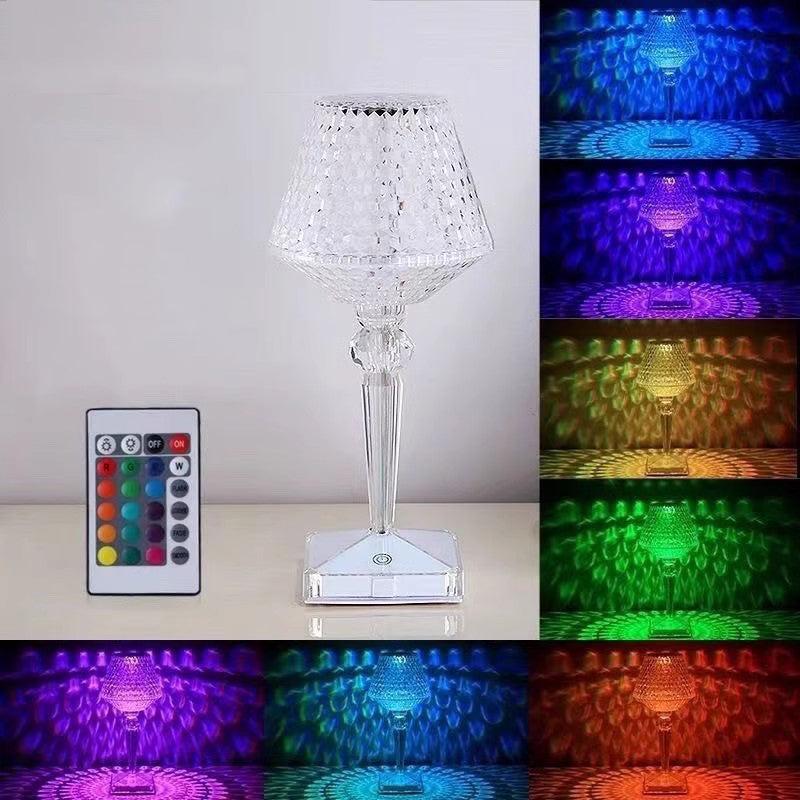 Rechargeable Acrylic Wine Glass Table Lamp