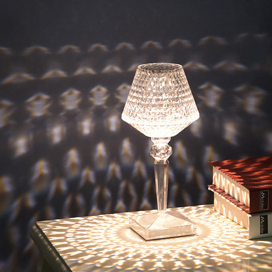 Rechargeable Acrylic Wine Glass Table Lamp