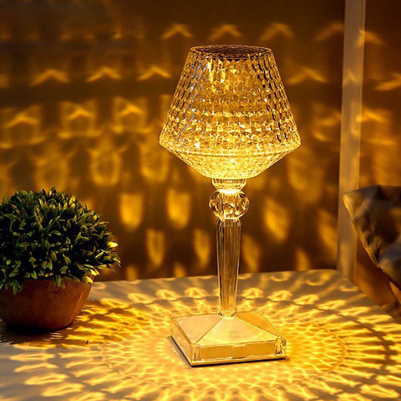 Rechargeable Acrylic Wine Glass Table Lamp