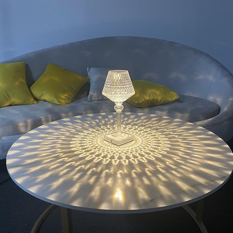 Rechargeable Acrylic Wine Glass Table Lamp