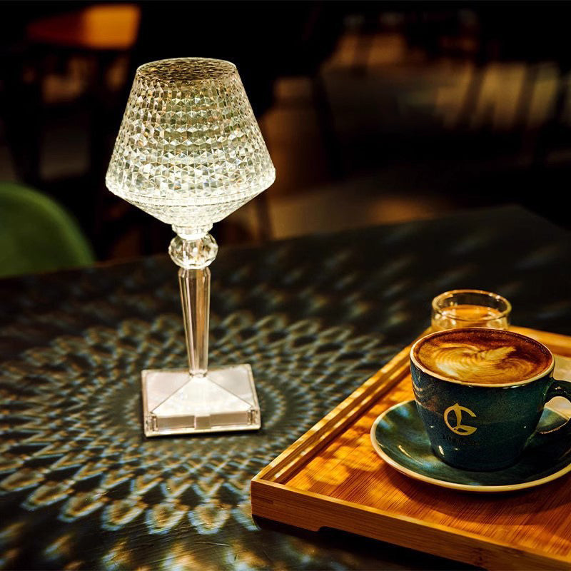 Rechargeable Acrylic Wine Glass Table Lamp