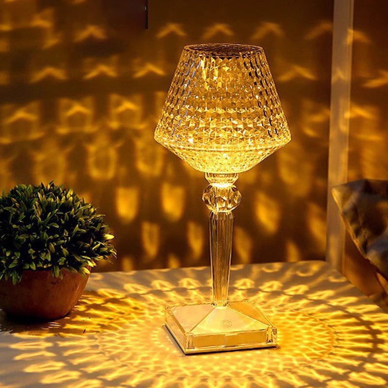 Rechargeable Acrylic Wine Glass Table Lamp