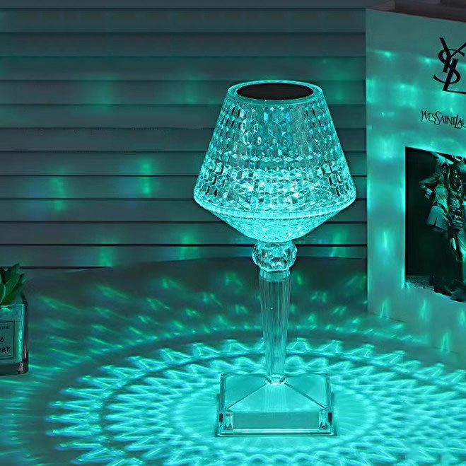 Rechargeable Acrylic Wine Glass Table Lamp