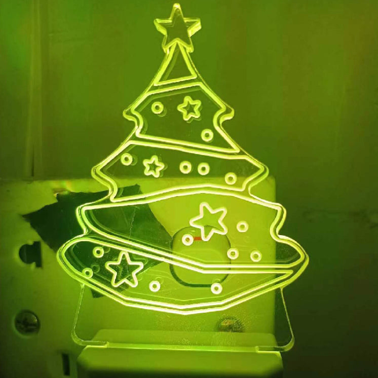 Acrylic Christmas Tree Wall Night Light