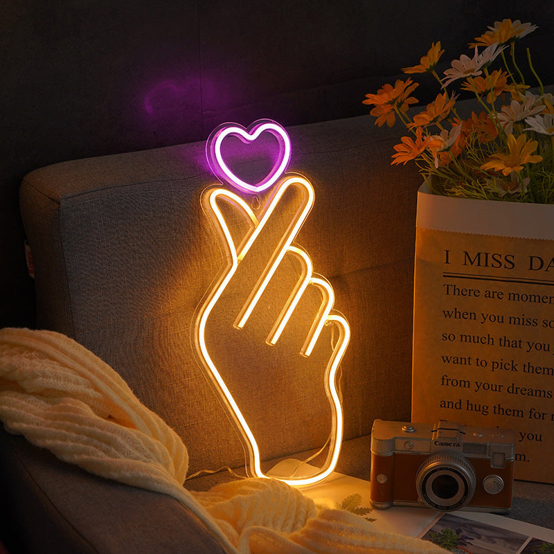 Acrylic Heart Love Neon Table Lamp