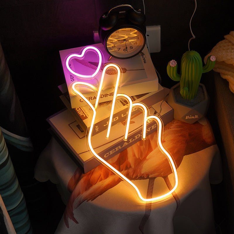 Acrylic Heart Love Neon Table Lamp