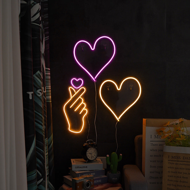 Acrylic Heart Love Neon Table Lamp