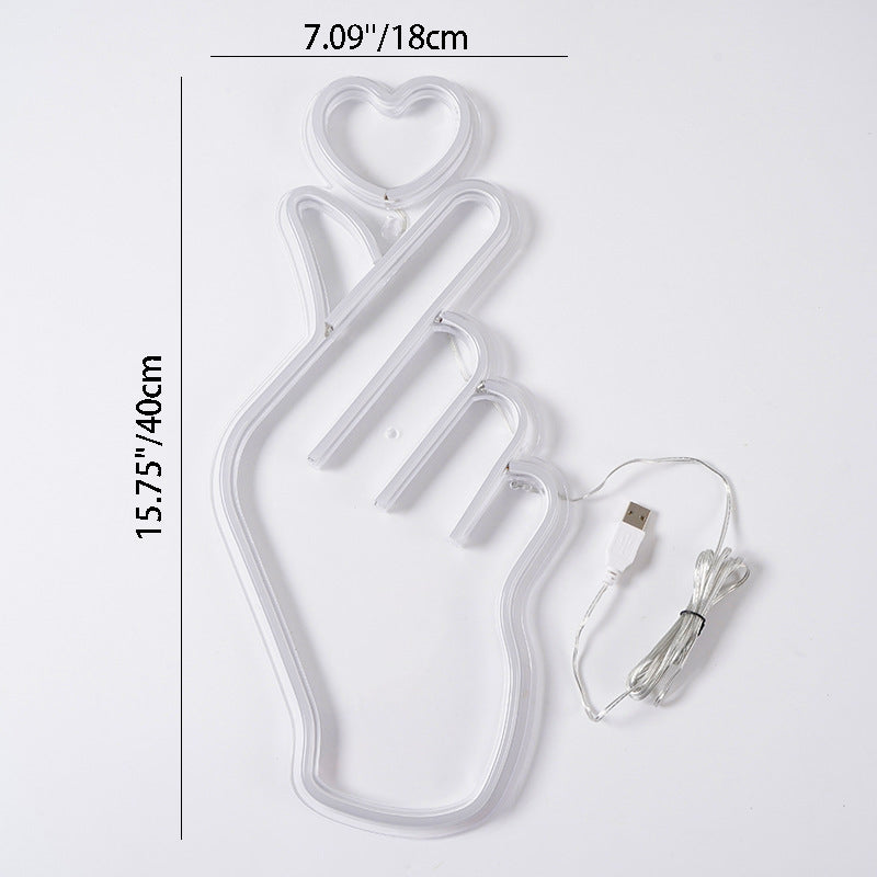 Acrylic Heart Love Neon Table Lamp