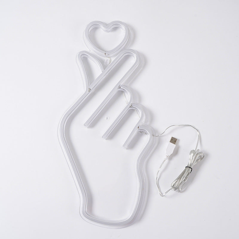 Acrylic Heart Love Neon Table Lamp