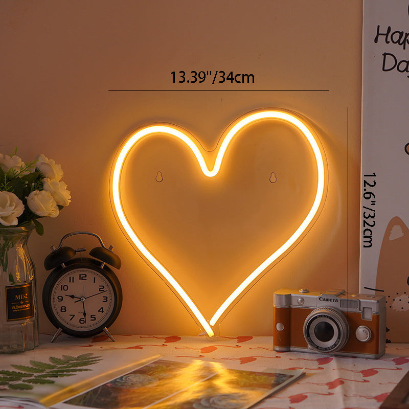Acrylic Heart Love Neon Table Lamp
