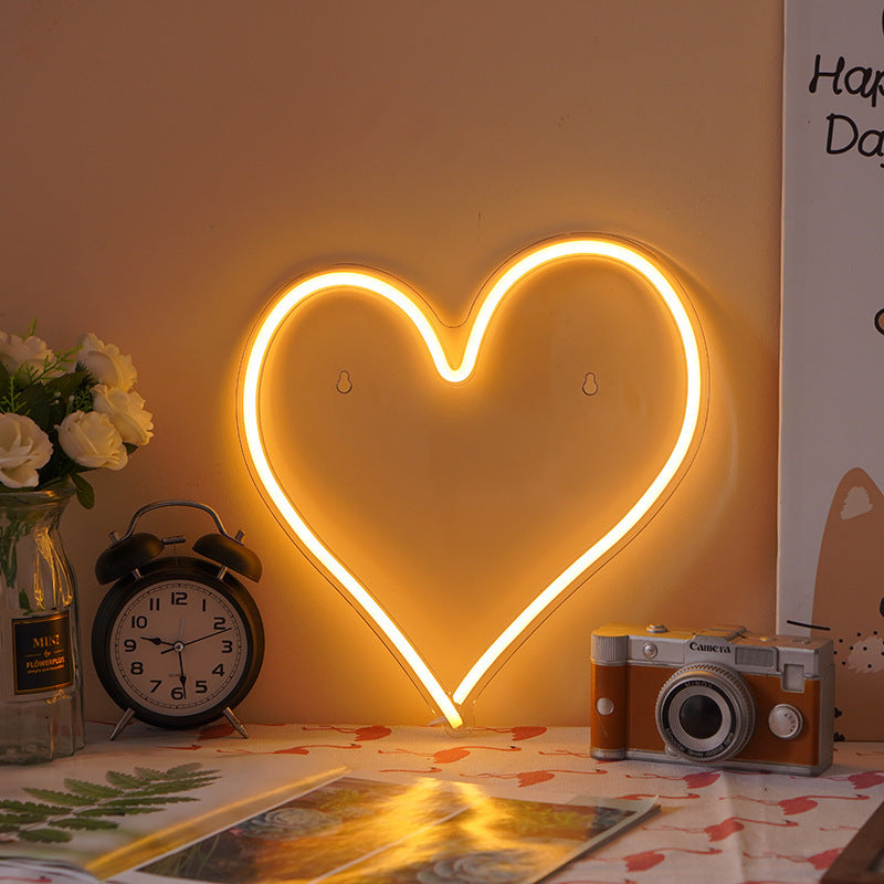 Acrylic Heart Love Neon Table Lamp
