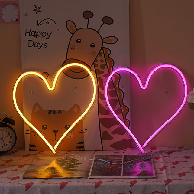 Acrylic Heart Love Neon Table Lamp
