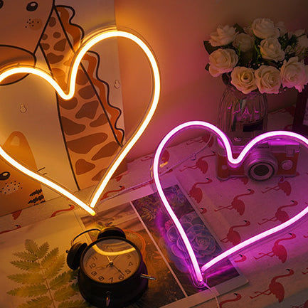 Acrylic Heart Love Neon Table Lamp