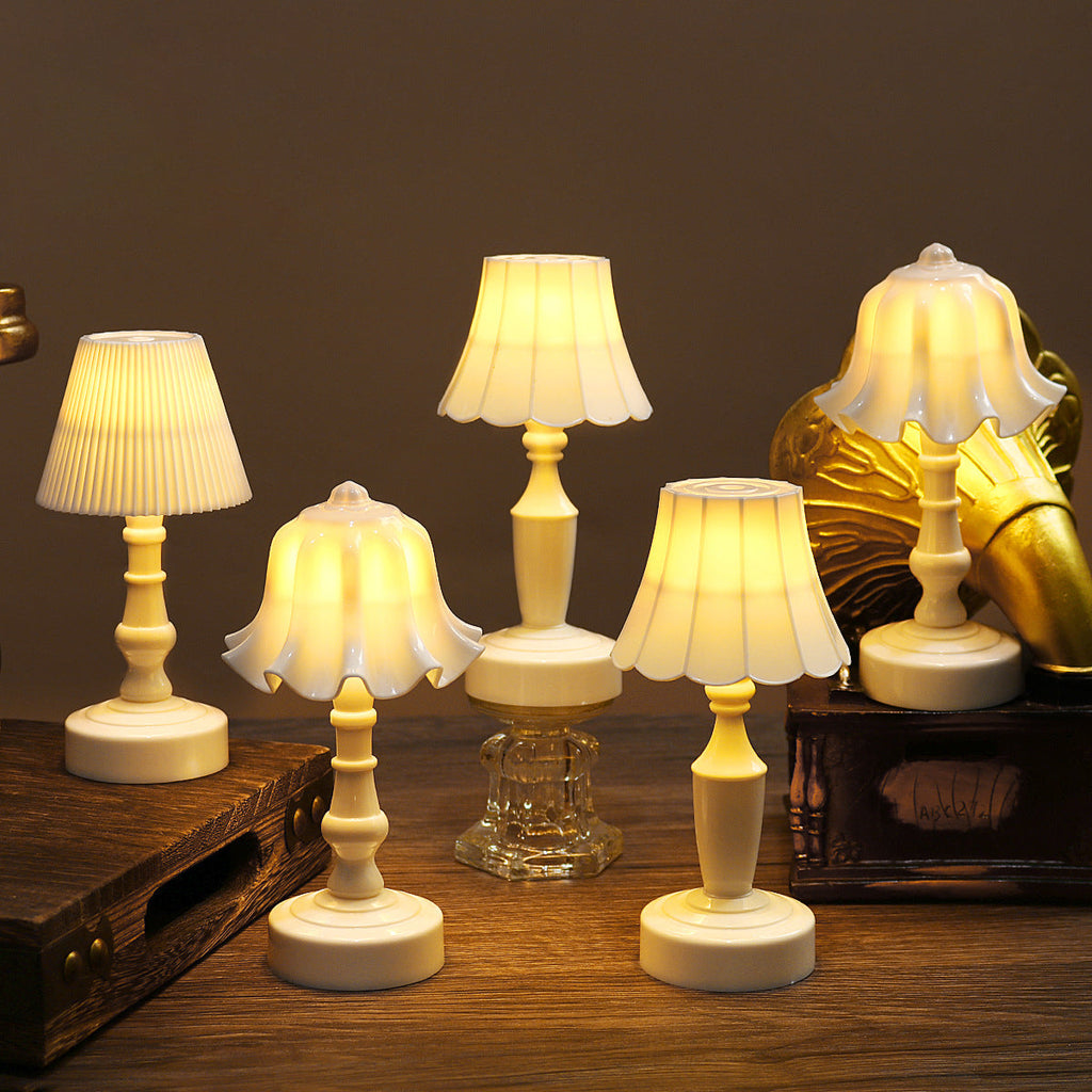 Battery ABS Flower Pleated Table Lamp