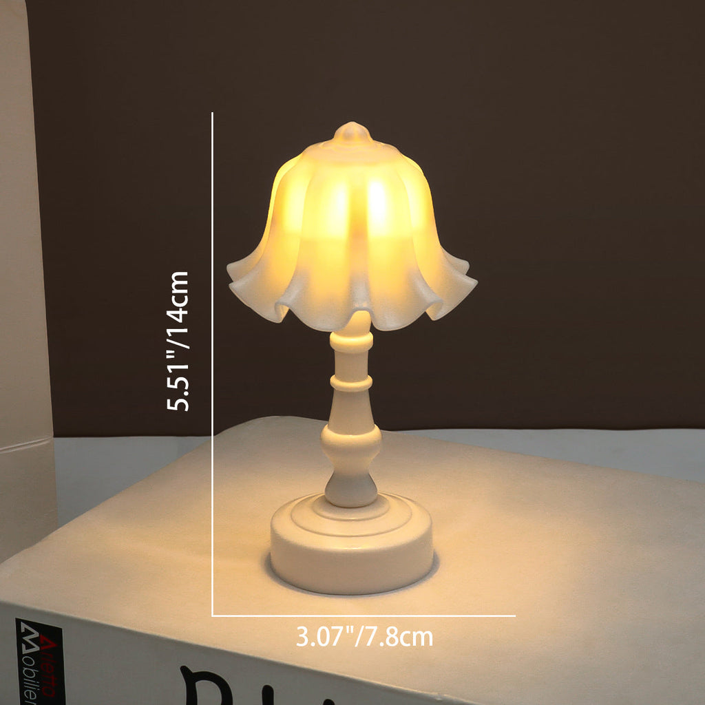 Battery ABS Flower Pleated Table Lamp
