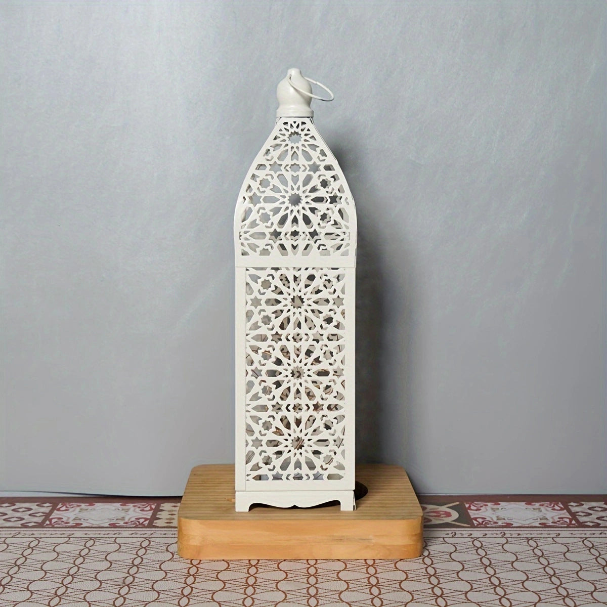 Battery Iron Hollowed Lantern Table Lamp