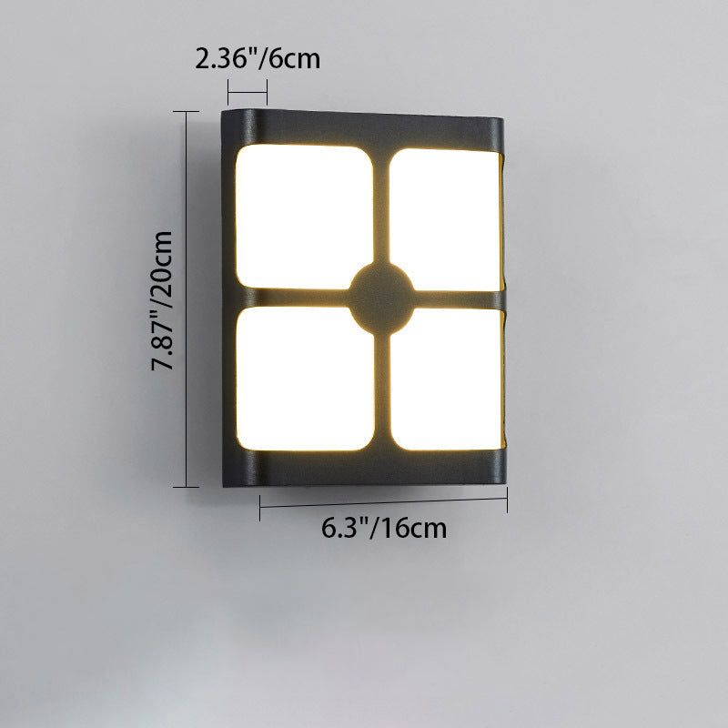 Aluminum Acrylic Rectangular Geometrical Outdoor Light