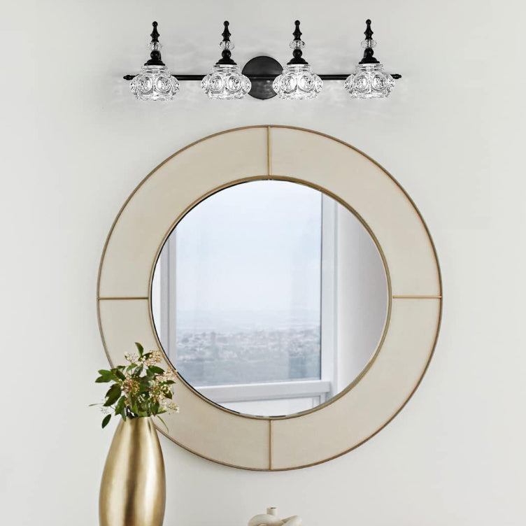 Iron Glass Round Petal 3-Light Wall Lamp