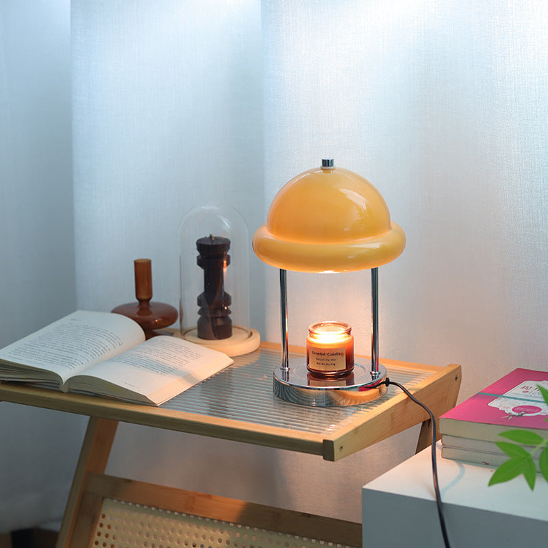 Metal Glass Mushroom Melting Table Lamp