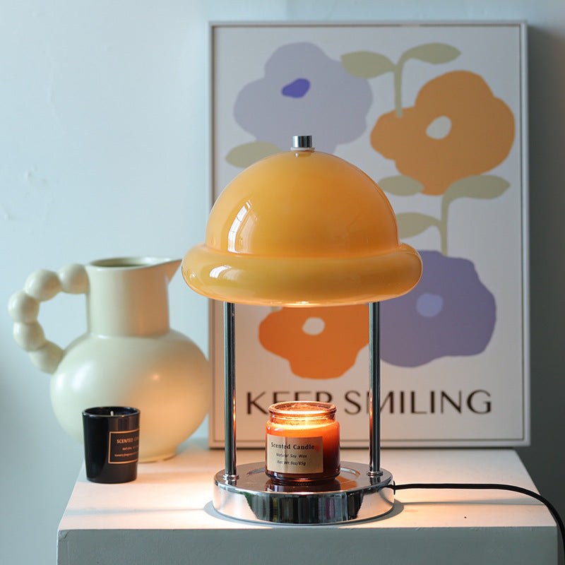 Metal Glass Mushroom Melting Table Lamp