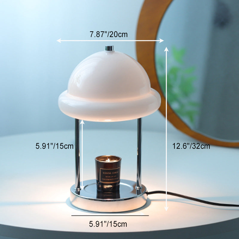 Metal Glass Mushroom Melting Table Lamp