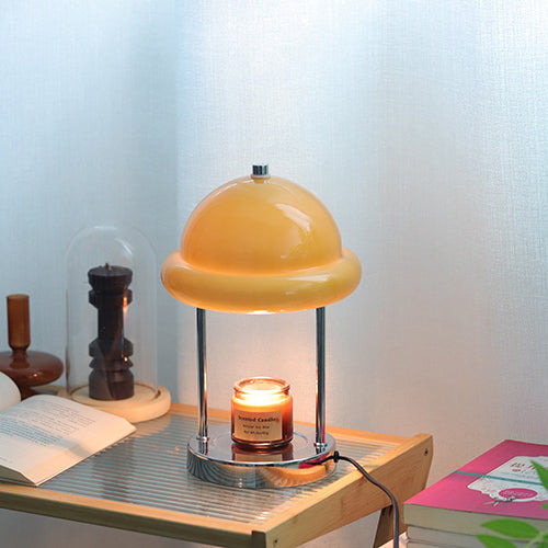 Metal Glass Mushroom Melting Table Lamp