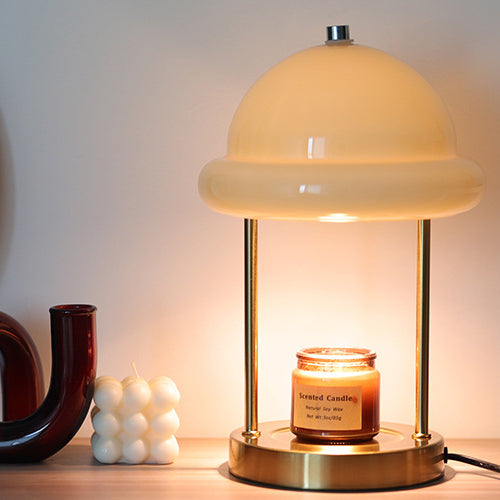 Metal Glass Mushroom Melting Table Lamp