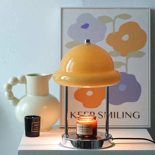 Metal Glass Mushroom Melting Table Lamp