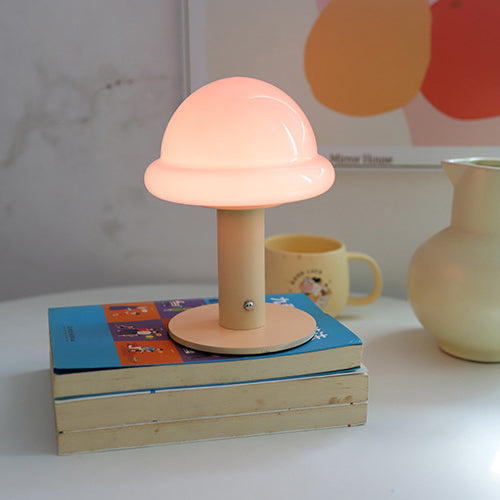 Rechargeable Iron Glass Hat Table Lamp