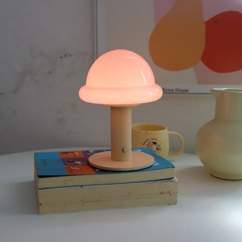 Rechargeable Iron Glass Hat Table Lamp