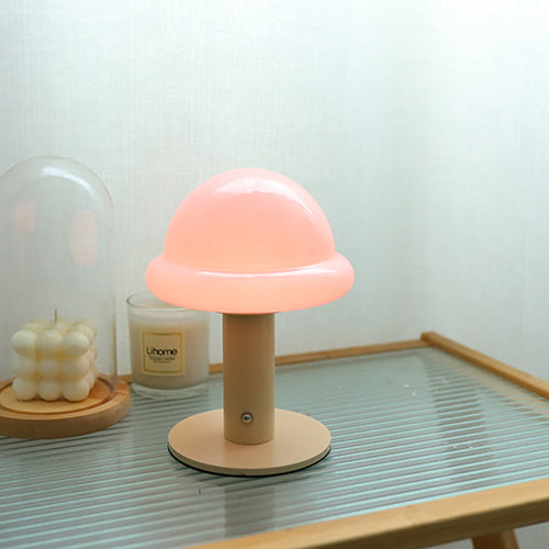 Rechargeable Iron Glass Hat Table Lamp