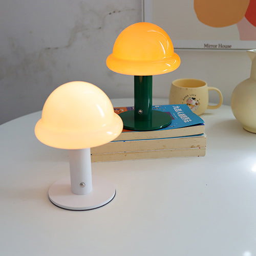 Rechargeable Iron Glass Hat Table Lamp