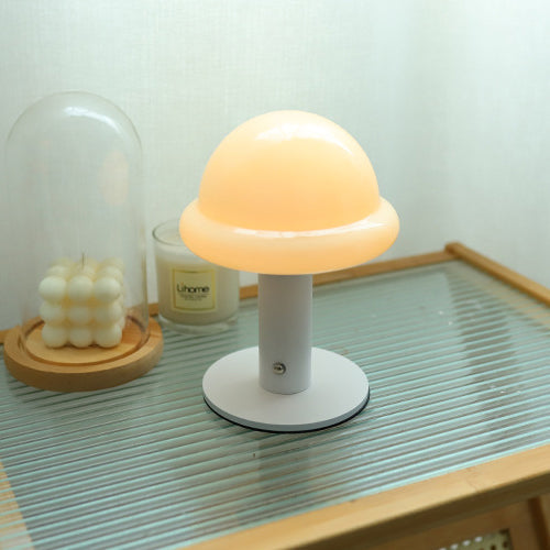 Rechargeable Iron Glass Hat Table Lamp