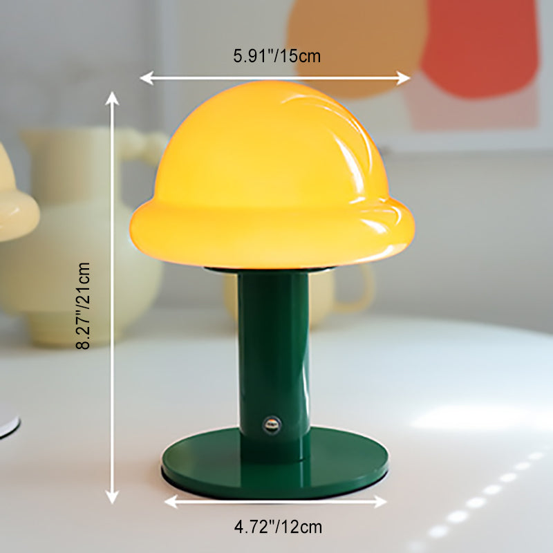 Rechargeable Iron Glass Hat Table Lamp