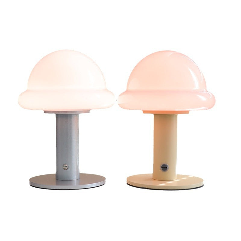 Rechargeable Iron Glass Hat Table Lamp