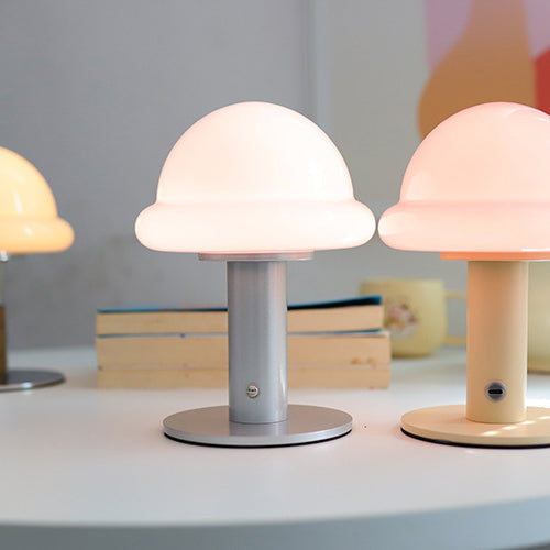 Rechargeable Iron Glass Hat Table Lamp