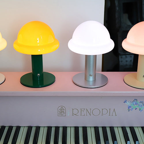 Rechargeable Iron Glass Hat Table Lamp