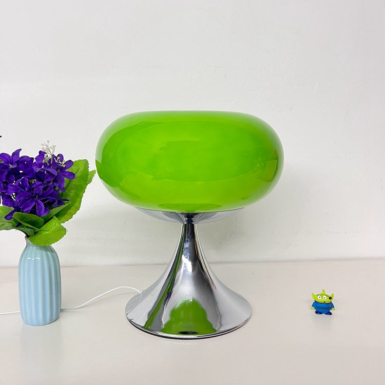 Iron Glass Round Persimmon Table Lamp