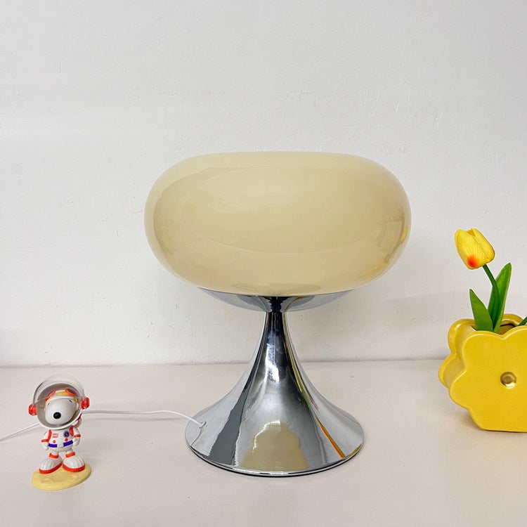 Iron Glass Round Persimmon Table Lamp